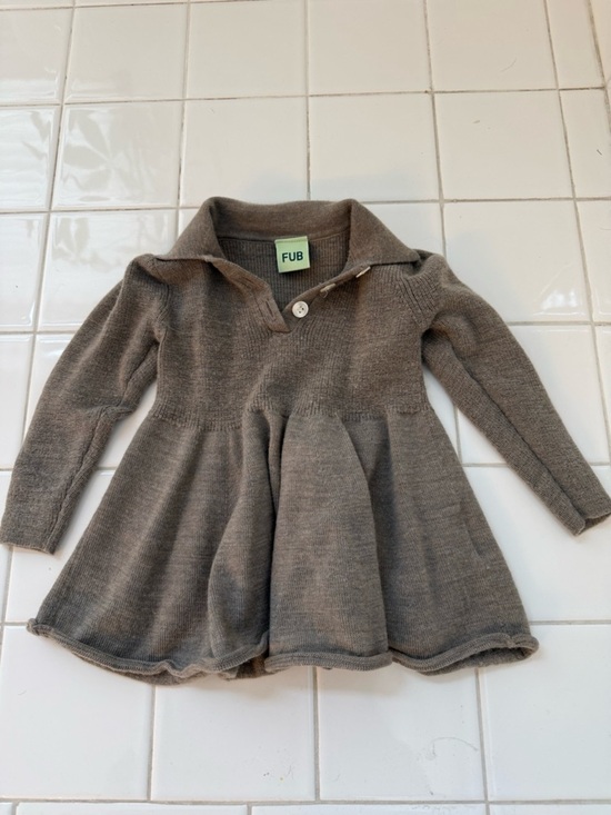 Fub Other - FUB Girls' Long Sleeve Knit Dress - Taupe